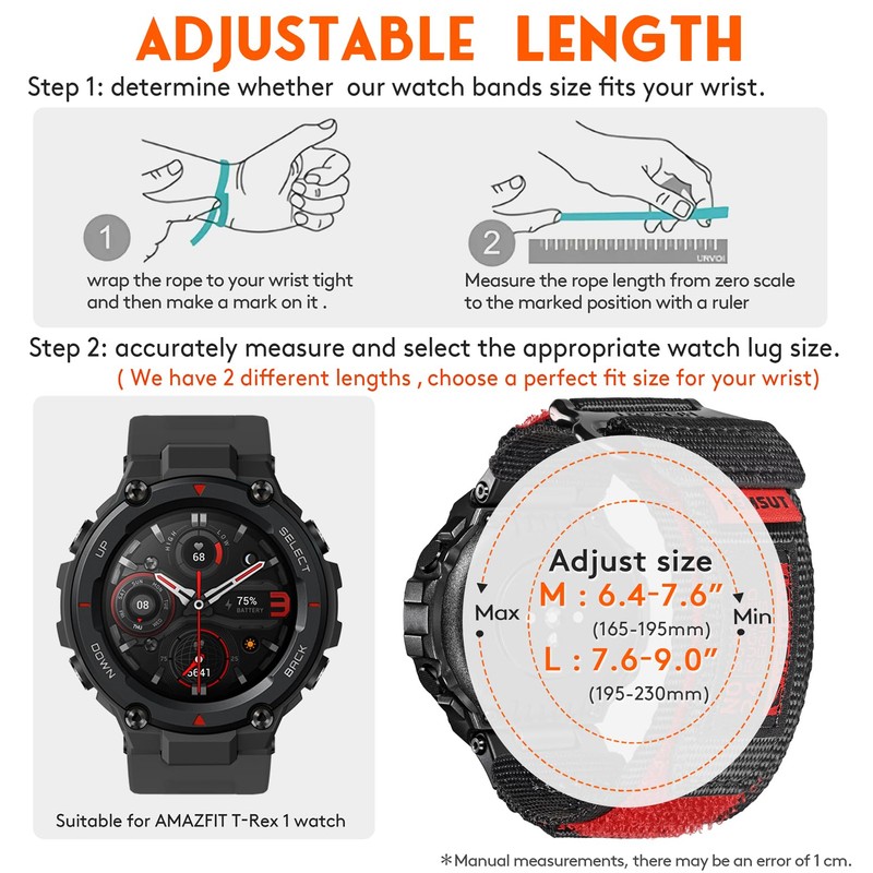 torbollo Watch Bands Compatible with T-Rex/T-Rex Pro, Soft Sport Hoop