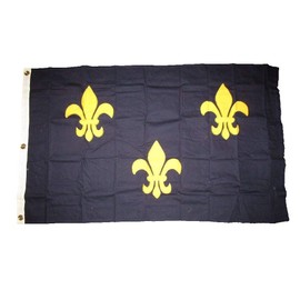 3x5 Embroidered Sewn Fleur De Lis Blue 3 100% Cotton Flag 3'x5'