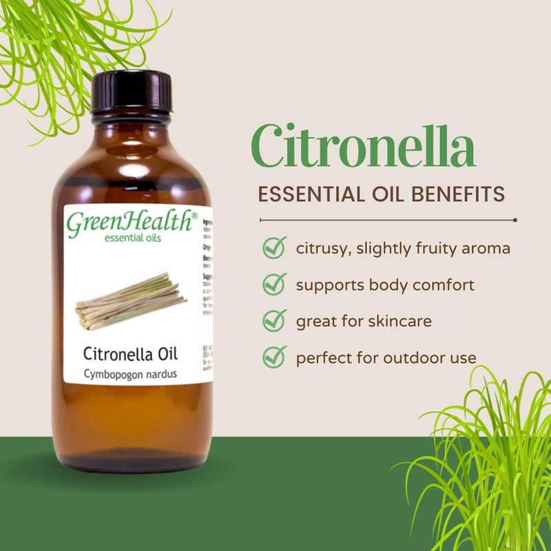GreenHealth - Citronella Oil -100% Pure Therapeutic Grade Essential Oil-