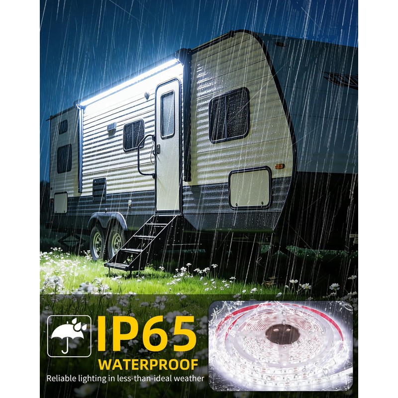 YAYIT RV Awning Lights, 12V 20FT LED Camper Awning Lights
