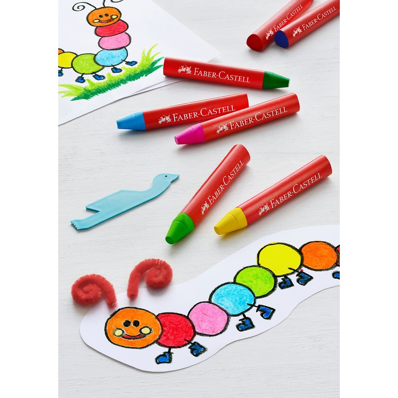 Faber-Castell - Jumbo Wax Crayons, 24 pc (120034), Neon