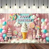 BlissYard Happy Birthday Banner 71x43 Inch Candy Birthday Banner Cotton