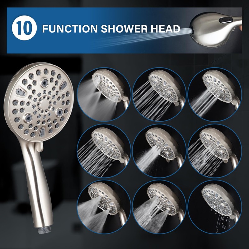 7.5" Rotatable Dual Shower Head with Handheld Combo, Kids Friendly