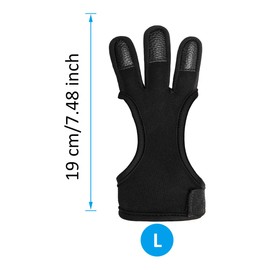 COITEK Archery Glove S M L XL Black Feather Bow Shooting Hunting Protect Gloves for Male Female Youth Adult (L)