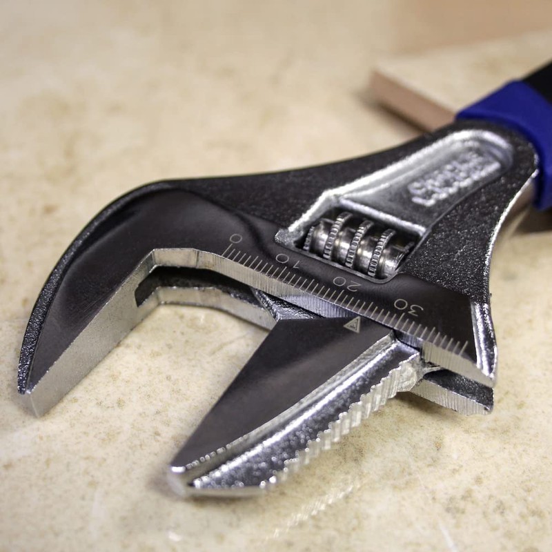 Faithfull Wide Mouth Adjustable Wrench Spanner 200mm (8in) 46mm Cap