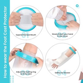 Wilsco Waterproof Cast Covers for Shower Arm-Comfortable Arm Cast Protector for Broken Hand, Wrist, Finger – Reusable Cast Bag for Swimming with Watertight Seal - Cast Sleeve for Adult