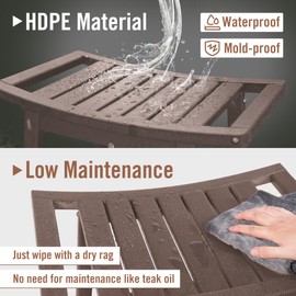 BRIOPAWS Shower-Bench-Seat-Waterproof | Shower Stool-for-Inside-Shower | HDPE Plastic Bathroom-Benches w/Storage Shelf & Handles | Shaving Legs | Indoor Outdoor Use | 21.8 x 14 x 18.1 in, Dark Brown