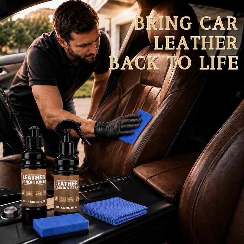 Nozerix Leather Cleaner and Conditioner, Leather Cleaning Kit, Leather Conditioner,