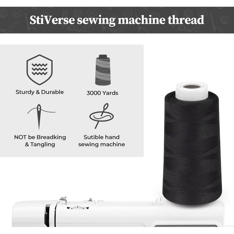 StiVerse Sewing Thread, 4 Pieces, 1750 m Sewing Thread for