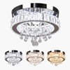 YPQXYHDA Led Crystal Raindrop Ceiling Light,11.8" Flush Mount Chandelier Light