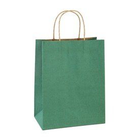 BagDream BagDream Gift Bags 8x4.25x10.5Inches 25Pcs Paper Bags, Shopping Bags, Kraft Bags, Retail Bags, Green Stripes Paper Gift Bags with Handles, 100% Recyclable Paper Bags