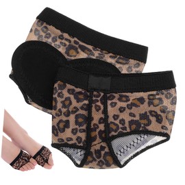 LIFKOME Professional Dance Toe Pads for Women Breathable Leopard Print Foot Care Socks Cushion for Ballet Yoga and Gymnastics Practice