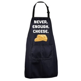CENWA Never Enough Cheese Apron Cheese Lover Gift Foodie Apron Gift Cheese Day Gift (never enough cheese)