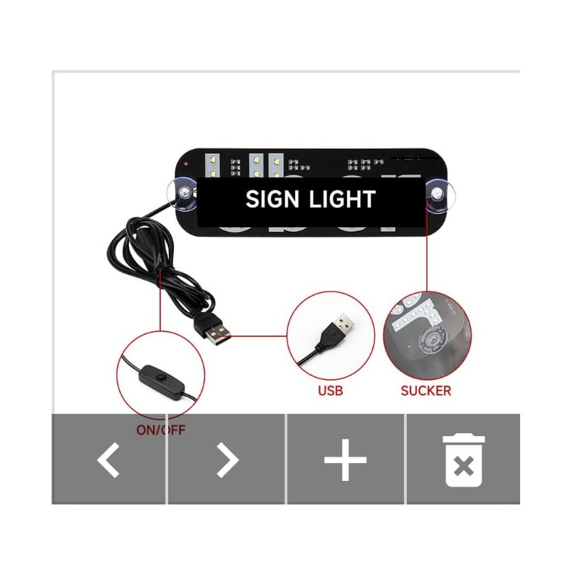 Rideshare Windshield LED Light with Blue Decal & USB Touch