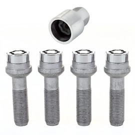 28044SU Wheel Lock Bolts SU M14 x 1,5, radius seat, shaft length 37,1 mm, Overall length 67,6 mm, Hex size 19mm, Key diameter 25,8 mm