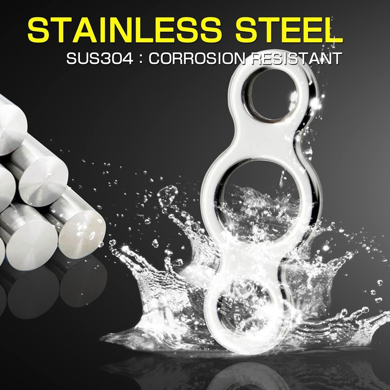 AMYSPORTS High Strength Solid Ring Fishing Stainless Steel Jigging Ring