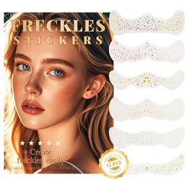 MLSMILE Glitter Freckles Face Tattoo, 12PCS Face Glitter Speckles Patches, Sparkle Makeup Patches for Women, Festival Rave Accessories