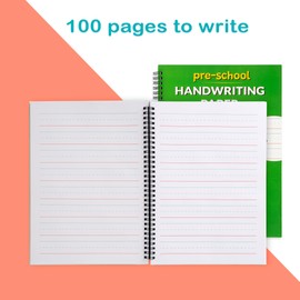 Learning Owl A4 Lined Handwriting Practice Notebook for Kids – Dotted Midline, Spiral Bind, Pre-K, Kindergarten, 100 Thick Pages