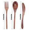 3Set Tableware Wooden Fork Spoon Knife Kit Kitchen Cutlery for