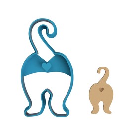 Cute Cat Butt Cookie Cutter - Kitty Booty Feline Butthole Kitten Pet Animal Cat Lover (0023) (4 Inch)
