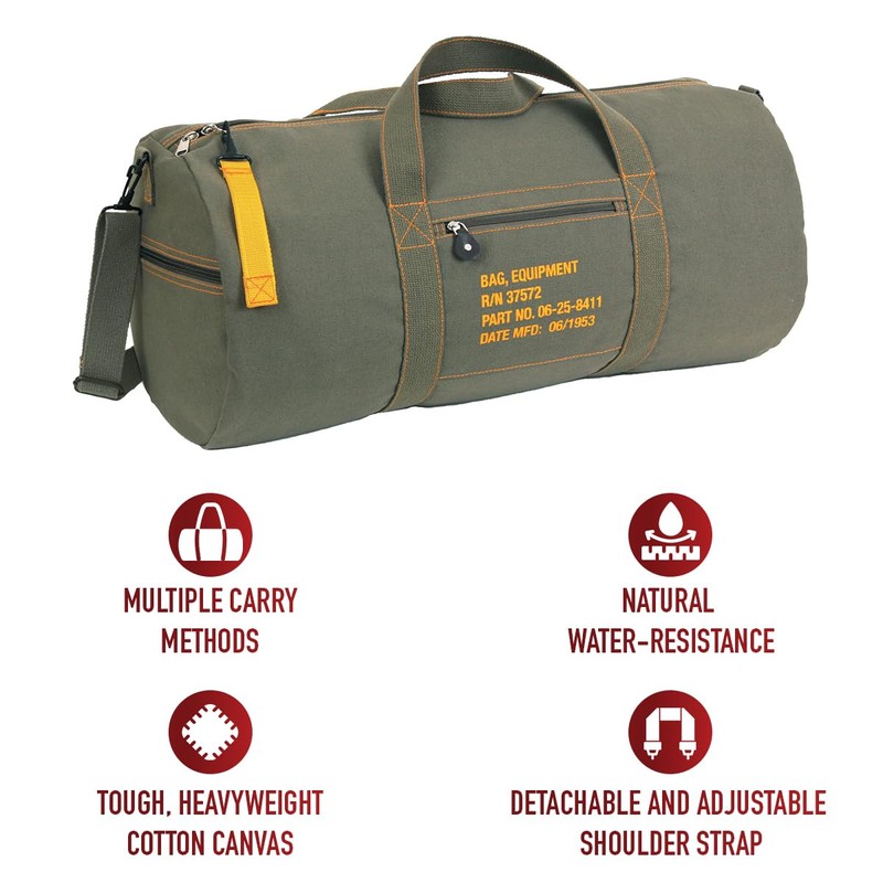 Rothco Canvas Equipment Duffle Bag – Travel & Gym Bag