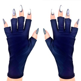 ManiGlovz - Los guantes protectores originales UPF 50+ UV/LED para manicura de gel, protección solar, guantes sin dedos, protección contra el sol y la lámpara de uñas, color azul marino, Next Level Navy, L