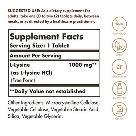 Solgar L-Lysine 1000mg, 250 Tablets