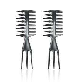 2 Pieces of Wide-tooth Combs, Styling Comb, Three-purpose Hair Comb, Three-pronged Comb, Multi-functional Styling Comb, Hair Shaping Tools, Daily Styling Tools