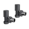iBathUK Prima Thermostatic Radiator Valve,Round Angled Radiator Valve Pair, Central