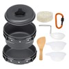 Lixada 10Pcs Camping Cookware Mess Kit Lightweight, Compact, Durable Pot