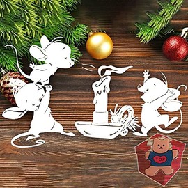 Cartoon Mouse Cutting Dies for Card Making，Cartoon Mouse Cutting Dies Cut Stencils for DIY Scrapbooking Photo Album Decorative Embossing Paper Dies for Card Making Templated+Cute Brooch Pin