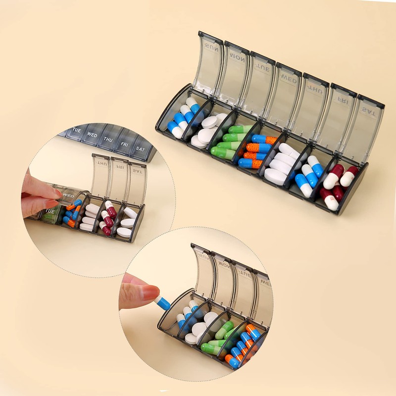 Jaimela Pill Box 7 Days, Medication Box, Weekly Pill Box