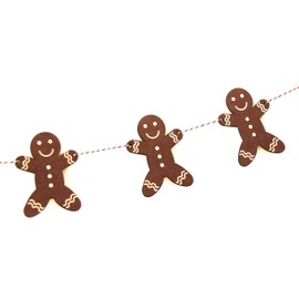 Wooden Gingerbread Man Bunting for Christmas Party Decoration By ASVP Shop