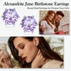 RANDES 925 Sterling Silver June Birthstone Earrings Dainty Purple Alexandrite