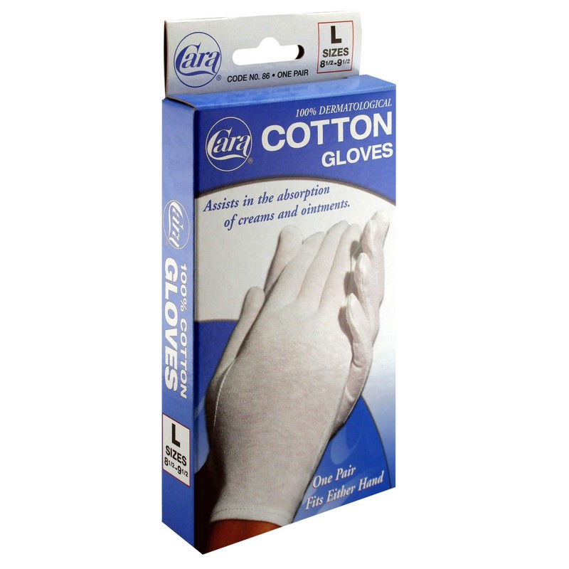 CARA Moisturizing Eczema Cotton Gloves, Large, 1 Pair