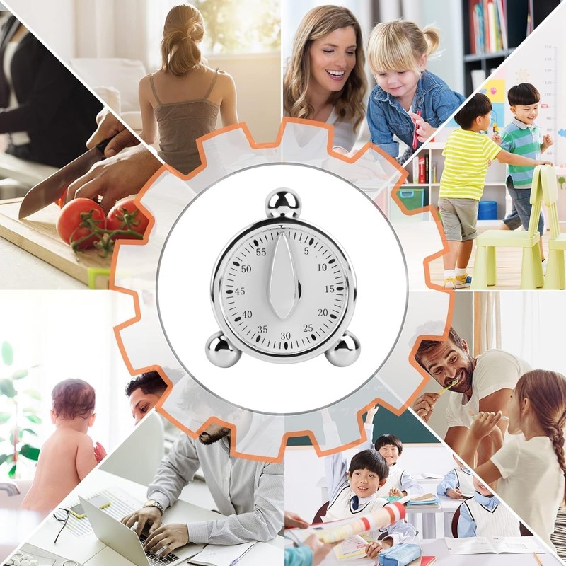 60 Minute Kitchen Timer, Mechanical Timer for Cooking, Baking, Visual