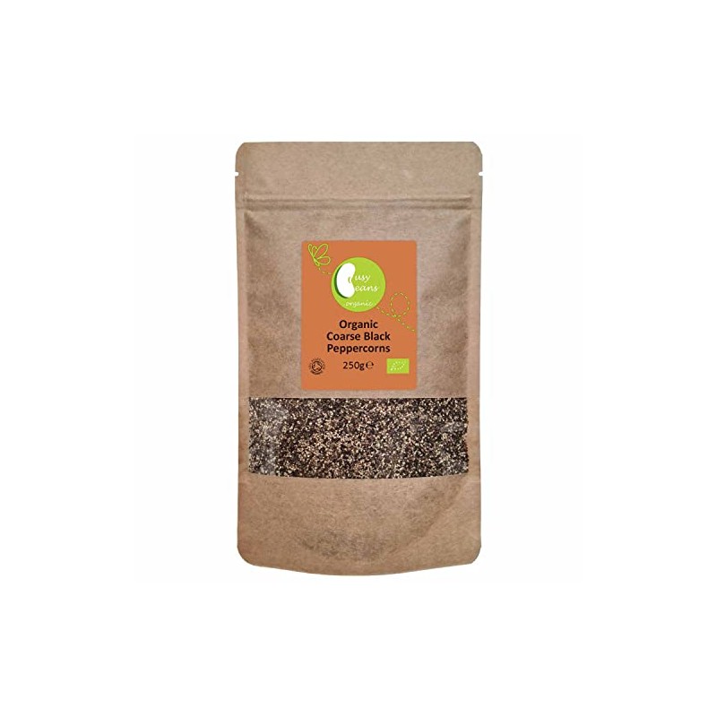 Organic Coarse Black Peppercorns - Certified Organic - by Busy