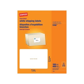 Staples 792124 Laser/Inkjet Shipping Labels 3 1/2-Inch X 5-Inch Bright White