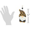 Wooden Cheetah Print Gnome Ornament