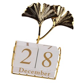 Operitacx Ginkgo Leaf Desk Calendar Table Decoration Teacher Table Calendar Wedding Countdown Desk Calendar Office Decoration Funny Desk Calendar Office Desktop Wood