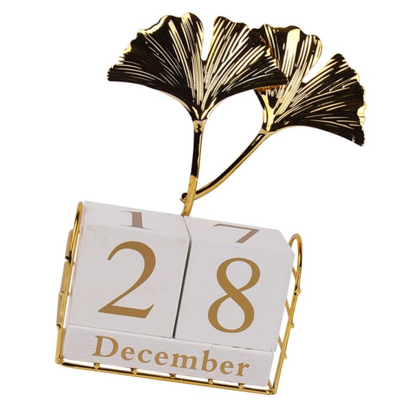 Operitacx Ginkgo Leaf Desk Calendar Table Decoration Teacher Table Calendar