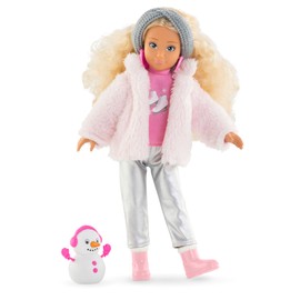 Corolle Girls Valentine Winter Set, Dressing Doll in Winter Outfit with Cuddly Jacket, 4-Piece Accessories, Vanilla Fragrance, 28 cm, from 4 Years
