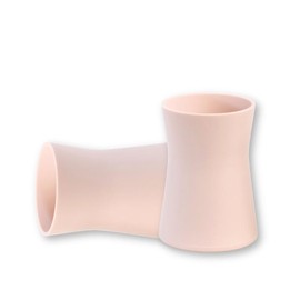 APLAINR Grip Cup, Silicone Open Training Cup for Baby and Toddler, 3 fl oz, Easy Grip, Non-Slip, Heavy Base, Microwave & Dishwasher Safe, No BPA, Pack of 2 - Color: Pink Sand