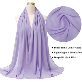 Ciormis Lilac Chiffon Evening Shawl for Women- Lavender Formal Chiffon Shawls Scarves for Bridal Wedding Party Dresses(lilac)