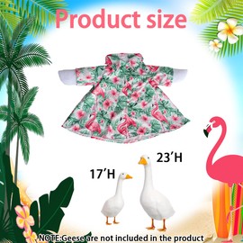 YIGETREE Hawaiian Goose Outfit Summer Porch Goose Outfits Shirt Goose Clothes Cute Goose Costume for Outdoor Garden Yard Decor (Flamingo Shirt)