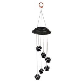 Wind & Weather 6.75-Inch Diameter by 26-Inch High Solar-Powered Mobile with Six Acrylic Paw Prints That Light Up and Change Color with 7.5-Inch Hanging Chain