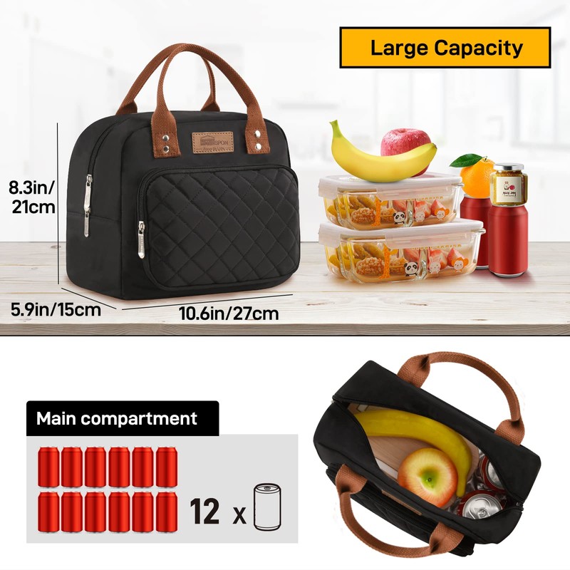 HOMESPON Lunch Bag for Woman Man Adults with Front Pocket