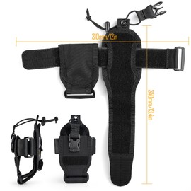 TACTICAL GEEK EXT10 Universal Radio Pouch, Molle Holster Accessories for Walkie Talkies, Radio Storage Case, Walkie Talkie Case Carrier Nylon Carrying Bag, Adjustable Radio Holder for Portable Black