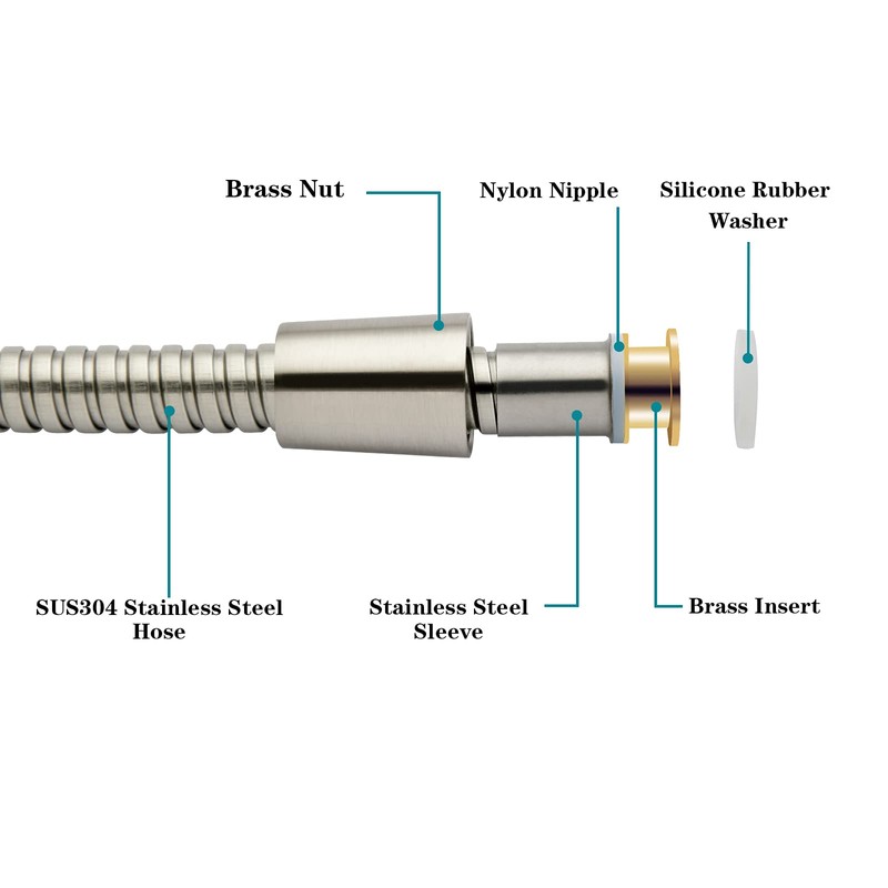 BRIGHT SHOWERS Shower Hose For Hand Held Shower Heads, 79