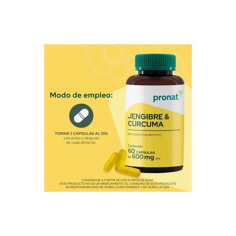 Kit 2 Piezas Suplemento Jengibre & Cúrcuma (60 Caps) Pronat